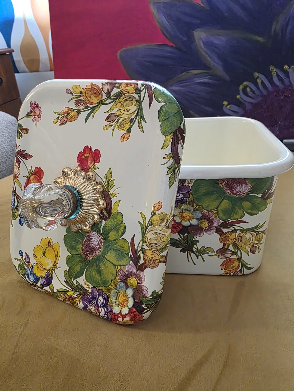 MacKenzie-Childs White Flower Market Recipe Box